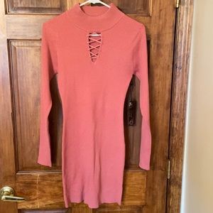 Size L- peach/Blush colored sweater dress.